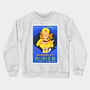 Vintage Travel Poster France Chocolat Pupier Crewneck Sweatshirt